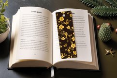 Brown &amp; Yellow Floral PNG Bookmark Sublimation Designs Product Image 3