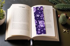 Purple Floral Print Fabric PNG Bookmark Sublimation Design Product Image 3