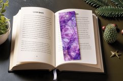 Lilac Alcohol Ink Flowers PNG Bookmark Sublimation Designs Product Image 3