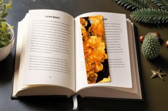 Marigold Alcohol Ink Flowers PNG Bookmark Sublimation Design Product Image 3