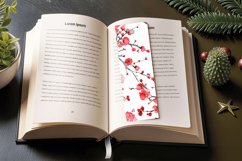 Watercolor Plum Blossom PNG Bookmark Sublimation Designs Product Image 3