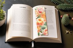 Watercolor Roses Bouquet PNG Bookmark Sublimation Designs Product Image 3