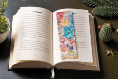 Pastel Mixed Media Flowers PNG Bookmark Sublimation Designs Product Image 3