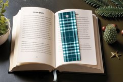 Teal Plaid Fabric PNG Bookmark Sublimation Designs Product Image 3