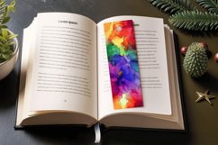 Rainbow Alcohol Ink Floral PNG Bookmark Sublimation Designs Product Image 3