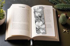 Monochrome Magnolia Flower PNG Bookmark Sublimation Designs Product Image 3