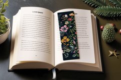 Botanical Embroidery Floral PNG Bookmark Sublimation Designs Product Image 3