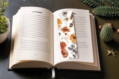 Watercolor Dried Flowers PNG Bookmark Sublimation Designs Product Image 3