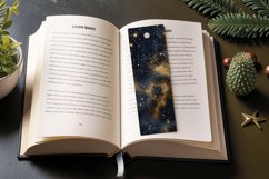 Gold Galaxy Night PNG Bookmark Sublimation Designs Product Image 3
