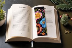 Flowers Embroidery PNG Bookmark Sublimation Designs Product Image 3