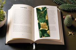 Green and Gold Ginkgo PNG Bookmark Sublimation Design Product Image 3