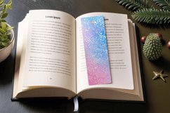 Holographic Ombre Pink Blue Glitter PNG Bookmark Sublimation Product Image 3