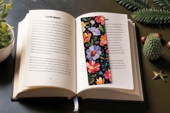 Knitted Garden Flower Fabric PNG Bookmark Sublimation Des Product Image 3