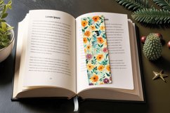 Vibrant Pressed Flowers PNG Bookmark Sublimation Designs Product Image 3