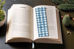 Winter Gingham Snowflakes PNG Bookmark Sublimation Designs Product Image 3