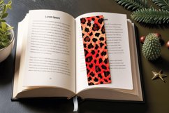 Red Leopard Skin Christmas PNG Bookmark Sublimation Design Product Image 3
