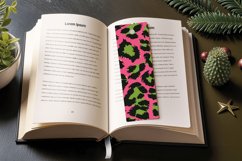 Pink &amp; green Leopard Skin Christmas PNG Bookmark Sublimation Product Image 3