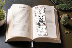 Floral Baby Panda PNG Bookmark Sublimation Designs Product Image 3