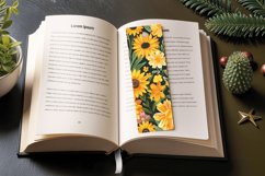 Teal &amp; Yellow Flowers PNG Bookmark Sublimation Designs Product Image 3