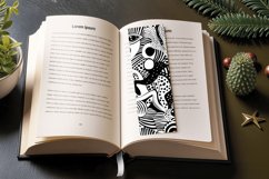 Abstract Black &amp; White Doodle PNG Bookmark Sublimation Desig Product Image 3