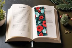 Red &amp; Teal Flowers PNG Bookmark Sublimation Designs Product Image 3