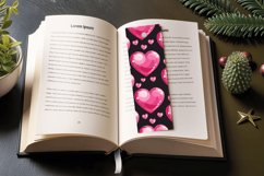 Cute Pink Hearts PNG Bookmark Sublimation Designs Product Image 3