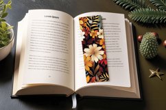 Abstract Fall Flowers PNG Bookmark Sublimation Design Product Image 3