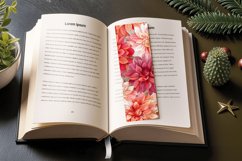 Watercolor Dahlia Flowers PNG Bookmark Sublimation Designs Product Image 3