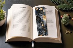 Luxury Black Alcohol Ink Flowers PNG Bookmark Sublimation De Product Image 3
