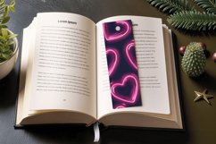 Pink Neon Hearts PNG Bookmark Sublimation Designs Product Image 3