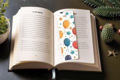Birthday Balloons and Stars PNG Bookmark Sublimation Designs Product Image 3