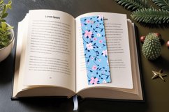 Pink &amp; Blue Cute Floral PNG Bookmark Sublimation Designs Product Image 3
