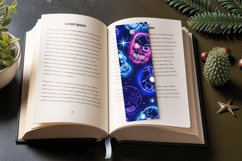 Neon Skulls Halloween PNG Bookmark Sublimation Design Product Image 3