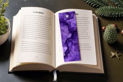 Purple Alcohol Ink PNG Bookmark Sublimation Design Product Image 3