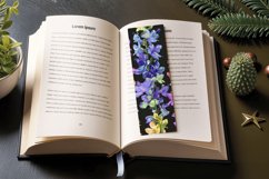 Rainbow Larkspur Flowers PNG Bookmark Sublimation Designs Product Image 3