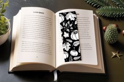Black &amp; White Autumn PNG Bookmark Sublimation Designs Product Image 3
