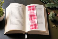 Pink plaid Christmas PNG Bookmark Sublimation Design Product Image 3