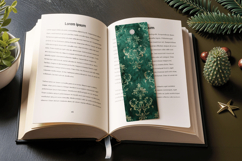 Antique Emerald Romance PNG Bookmark Sublimation Design Product Image 3
