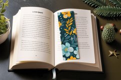Teal &amp; Yellow Cute Flowers PNG Bookmark Sublimation Designs Product Image 3
