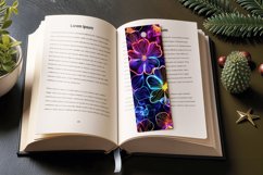 Neon Flowers Crafted PNG Bookmark Sublimation Des Product Image 3