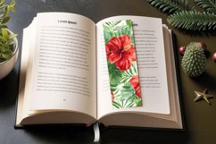 Summer Watercolor Hibiscus Tropical PNG Bookmark Sublimation Product Image 3