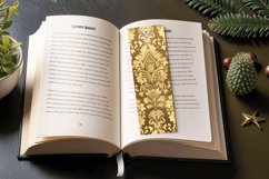 Luxury Golden Damask Fabric PNG Bookmark Sublimation Designs Product Image 3
