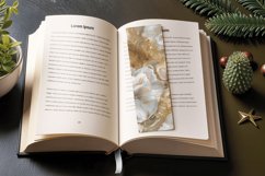 Beige Glitter Alcohol Ink Flower PNG Bookmark Sublimation De Product Image 3