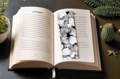 Summer Petals BW Floral PNG Bookmark Sublimation Designs Product Image 3