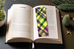 Purple Green &amp; Yellow Plaid PNG Bookmark Sublimation Designs Product Image 3