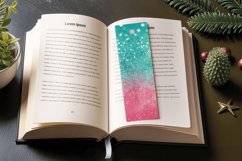 Ombre Pink &amp; Turquoise Glitter PNG Bookmark Sublimation Des Product Image 3