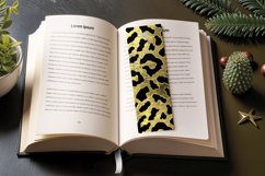 Gold and Black Leopard PNG Bookmark Sublimation Designs Product Image 3