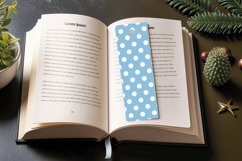 Blue &amp; White Polka Dots PNG Bookmark Sublimation Designs Product Image 3