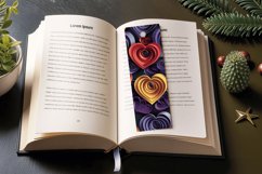 Paper Quilling Hearts PNG Bookmark Sublimation Designs Product Image 3
