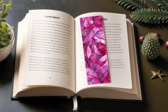 Stained Glass Pink Rose PNG Bookmark Sublimation Design Product Image 3